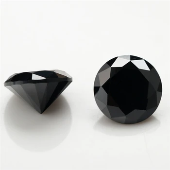 1000 бр.-ТА + 0,8 ~ 4 мм CZ Камък Кръг Нарязани Черен Цвят Кубичен Цирконий Синтетични Скъпоценни Камъни За Бижута