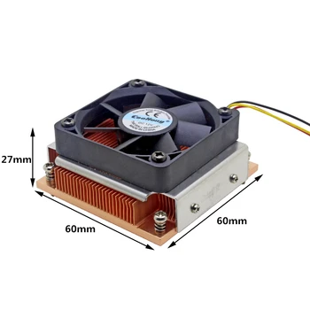 1U Сървър Cpu охладител Меден радиатор на вентилатора за охлаждане за Intel Core PGA988 989 Компютър Мобилен Процесор Активно охлаждане