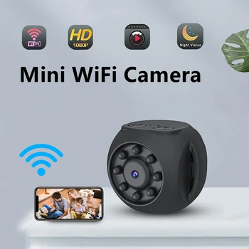 HD 1080P WiFi Мини Камера за Наблюдение на Движението за Нощно Виждане Видео Домашна Сигурност 360 ° Въртяща се Камера С Дистанционно Управление