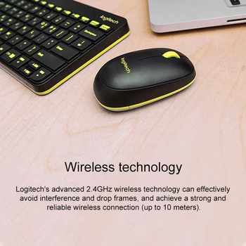 Комбиниран комплект безжична клавиатура и мишка Logitech MK240 Nano, подходящ за използване на лаптоп, настолен компютър, домашен офис