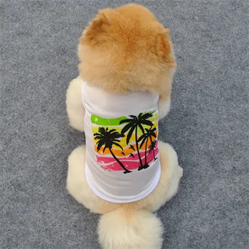 Лятна плажна стилна тениска с кученце и кучето, ново постъпването на 2018 г., евтина дишаща памучен Дрехи за кучета, Жилетка за малки кучета