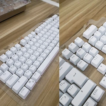 Руснаците Капачки за ключове, Капачки за ключове за осветление, ABS, фолио за капака на клавишите, Съвместими с Cherry MX механични клавиатури, пълен 104 Комплект W3JD