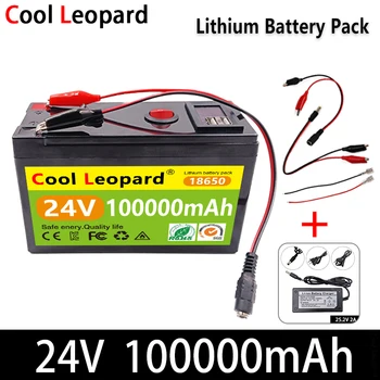 Хладен Леопард 24 В 100AH 18650 литиево-йонна батерия, За Пръскачки Батерия за Електромобили Вграден 30A BMS + 25,2 В 2A Зарядно Устройство