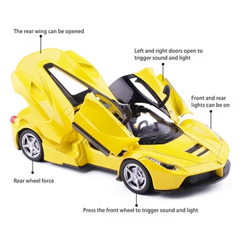 1:32 Ferraris FXXK Играчка Кола От сплав, Леене под налягане и Играчки Превозни Средства, Звукова и Светлинна модел автомобил, се Събират Играчки За Децата, горещо ви Препоръчваме
