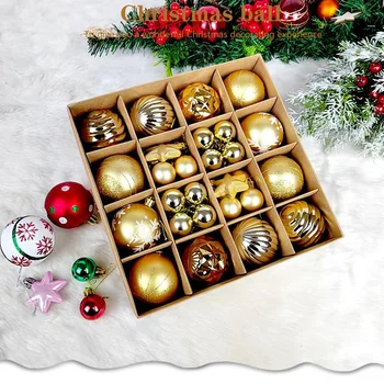 1 Кутия 42 БР. Коледна топка 3 см/6 см, Украса за коледната елха, Коледни Висящи висулки на Дървото, Празник, Парти, Коледен Подарък