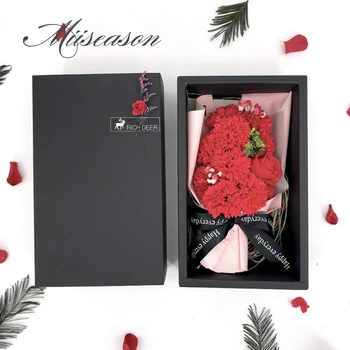 11шт Карамфил/роза Сапун Цветя Подарък кутия Ръчно изработени флорес, определени в 
