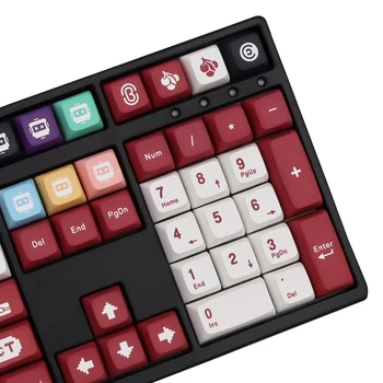 134 Клавишите Ретро Червени и Бели Машинни Капачки За Ключове Японски XDA Профил PBT Сублимация на Коса Механична Клавиатура Keycap За MX Switch