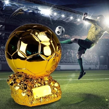 15 см Европейски Футболен Златната Топка Трофей за Спомен Футболен Сферична Шампион Играч Конкурс за Награда на Феновете на Подарък Домашен Занаят