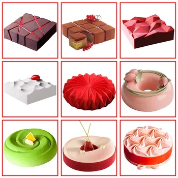 18 Стил на Силиконовата Форма За Торта Инструменти За Печене на Сладкиши с Мус от Шоколад Форма на 3D Форма За Печене на Торта