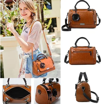 2022 Нова чанта с Окачване под формата на цветове, Дамски модни бостонские чанти, чанта на едно рамо, женствена чанта през рамо, чанта-месинджър от изкуствена кожа