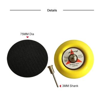 25 Piece 3 Инча 75 ММ, диск за Шлайфане на шкурка с различна шкурка Мокър Сух Кука и Контур с 1 Бр Wheelhead площадка Абразивни Инструменти с опашка 3 мм