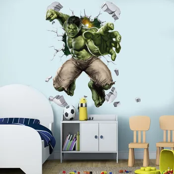3D Супер герой филм плакат стенни стикери отмъстителите стенни стикери дневна спалня монтиране на украса за детски стаи