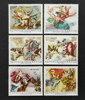 6 бр./компл. Нова Пощенска марка Австрия 1968 Бароковата Живопис Изкуството на Пощенски Марки MNH