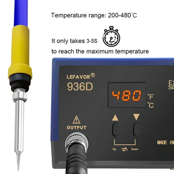 936D 60 W дигитален поялник Паяльные Станция за Бързо регулиране на температура C/F режим на сън по 200-480 за BGA набор от инструменти за Заваряване