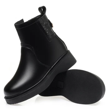 AIYUQI/Обувки за майките на танкетке; Новост 2023 г.; Нескользящие дамски зимни обувки; Ежедневни обувки Големи Размери от естествена кожа; зимни обувки За Жени