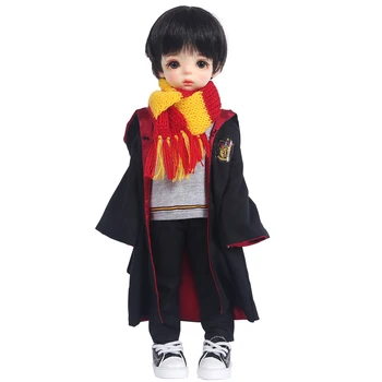 BJD детски дрехи училищна униформа яке + риза + панталон + вратовръзка + пуловер магически костюм магическа пръчка шал для1/6 yosd SD DD стоп-моушън облекло