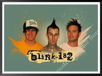 Blink 182 рок група Крафт ретро пънк-рок плакат на Европейската и американската музикална екип звезден фигура ретро плакат, стикер за стена