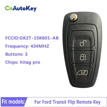 CN018097 За Ford Transit Флип Умно Дистанционно управление Автоматично Ключодържател с 3 бутона 434 Mhz 49 Чип HITAG Pro GK2T-15K601-AB