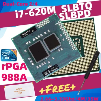 Core i7 620M SLBTQ SLBPD Двуядрен процесор за лаптоп с жак G1 PGA988 Процесор HM55 HM57 QM57