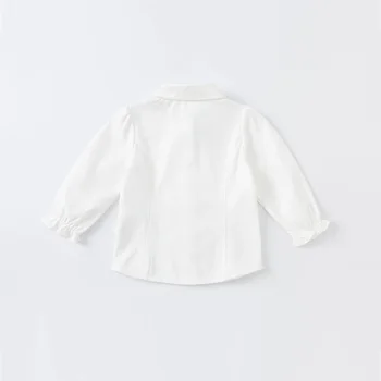 DB20541 дейв bella/ есенните модни обикновена риза с лък за малки момичета, върхове за деца, детски дрехи с високо качество