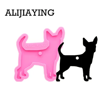 DY0128 блестящ 6 различни форми на куче пудел силиконова форма на DIY занаят ключодържател окачване за момичета ключодържател модни бижута ключодържатели