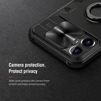 NILLKIN за iPhone 13 Pro Max Калъф за iPhone 13 Mini Калъф с Пръстен поставка Калъф Защитете фотоапарата с Плъзгащ се капак