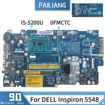 PAILIANG дънна Платка за лаптоп DELL Inspiron 5548 I5-5200U дънна Платка 0FMCTC LA-B016P SR23Y DDR3 tesed