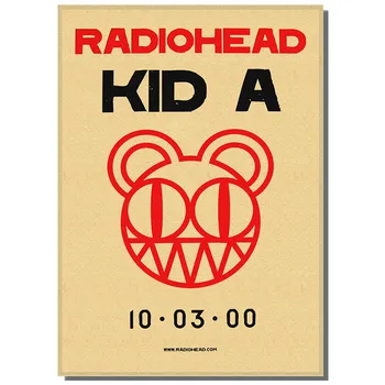 Radiohead рок-група на музика в стил Арт Деко Крафт-Хартия плакат Начало Декор Ретро музика, Китара Качествена Живопис Декор За Хола