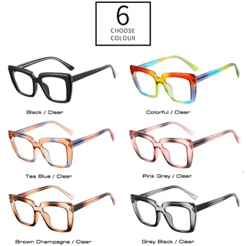 SHAUNA Ретро TR90 Квадратни Рамки За Очила, Дамска Мода, Пружинни Панти, Прозрачни Очила с Анти-синя Светлина, Мъжки Оптична Цветни Рамки