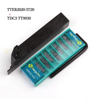 TTER1616 TTER2020 3T20 Притежателите на инструменти и 10 бр. Видий Плоча TDC2 TDC3 TDC4 TT9030 Струг с CNC Инструмент за подслушване на канали Комплекти инструменти Chiseling