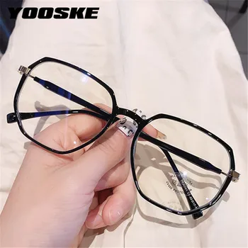 YOOSKE Анти синя светлина Очила с Неправилна форма Рамки Могат да бъдат снабдени с очила за късогледство TR90 Женски компютърни очила без Рамки