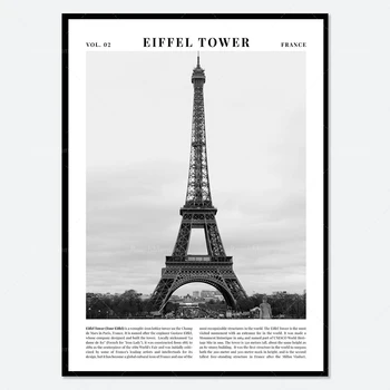 Айфеловата кула, Хонг конг, Ню Йорк, Индия Тадж Махал, Турция, Осака Цутенкаку Нов Свят на Япония черно-бял туристически плакат