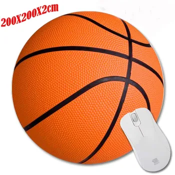Баскетболна Топка на най-Добрите Продажба на Индивидуални Правоъгълник Нескользящие 3D Принт 200*200*2 мм Слот Гума Здрав Лаптоп Кръгла подложка за мишка