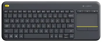 Безжична сензорна клавиатура Logitech K400 Plus с вграден сензорен панел за телевизори, свързани към Интернет