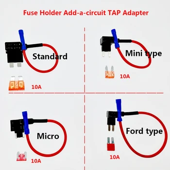 Държач на Предпазителя 12 Адаптер за свързване към мрежата Micro Mini Стандартен Автоматичен Предпазител на Ford ATM APM с нож 10A Автомобилен Предпазител с притежателя на