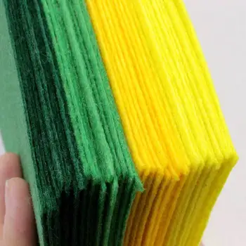 Зеленикаво-жълт Цвят Филцови тъкани 1 мм Филцови тъкани Полиестер, Пухкава Тъкан За бродерия Ръчна работа Fieltro Feltro Entretela
