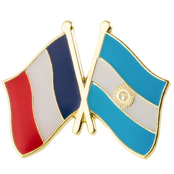 Икони с Метални Щифтове Хартата за Приятелство Франция и Бразилия Декоративни Игли с Брошью за Дрехи