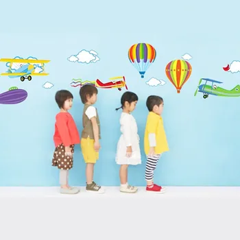 Карикатура Самолети и Балони Подвижна стикер на Стената на Винилови Стикери За Детска Стая за Момчета Стенописи, Декорация на Дома
