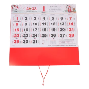 Китайски Календар Годината На Монтиране На Новата Лунна Окачен Месечен Заек Daily Planner, Календар Традиционен 2023 Зодиакални Фестивал На Пролетта
