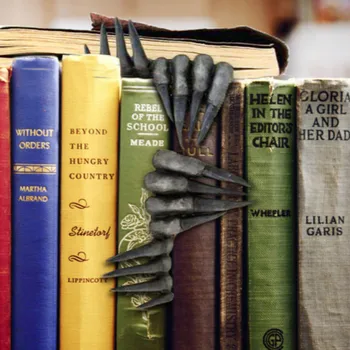 Книгата знаци Ръка на Призрак Старомоден книгата знаци са Идеалният Подарък За Любителите на Книги, Библиотеки знаци от смола Скоби за страници Трилъри Украса библиотечка