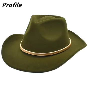 Ковбойская шапката на хип-хоп шапка цвят: златист, сребрист пролетни аксесоари монохромен фетровая шапка за мъже и жени с големи стрехи шапка за мъже