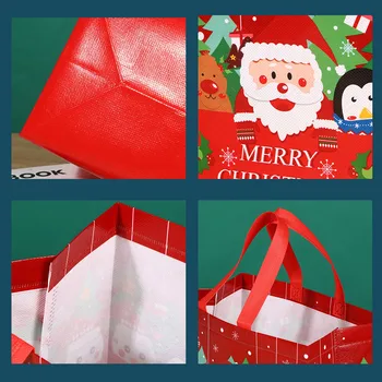 Коледни Торбички Тоут С Дръжки Многофункционални Коледни Торбички За Опаковане на Подаръци, Гривни за Пазаруване, Разнообразие от Пакети