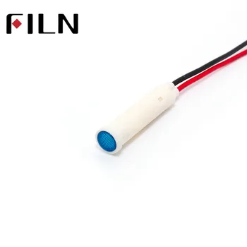 Контролна лампа 24v цвят красногожелтого синьо зелен цвят и монтажни дупки FILN 8 мм пластмасова с клеммными контакти