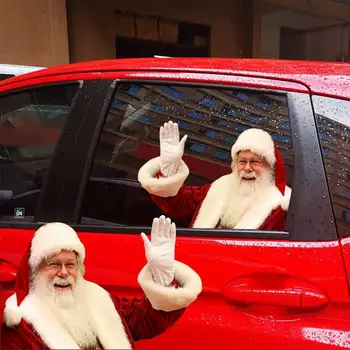 Креативните Коледни Стикери На Прозореца На Колата На Дядо Коледа, Коледни Стикери Върху Стъкло На Автомобила, Коледни Орнаменти, Огледални Стенни Стикери