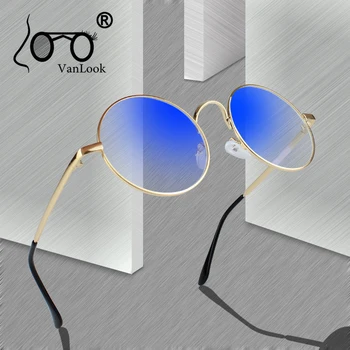 Кръгли Очила, Прозрачни за Компютърни Лещи на Очила в Метални Рамки Женски Мъжки слънчеви Очила с Защита от Син Лъч Oculos Grau De Очила