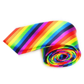 Мъжки Моден Случайни Тесен Тясна Вратовръзка, Вратовръзка за сватбени партита, # 19 (Преливащи се цветове цвят на ленти)