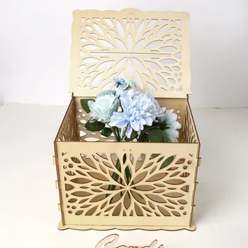 Направи си САМ Селският Кутия За Сватбени Картички Дървена Кутия За Подарък Карти Касичка за Сватба, Рожден Ден, Абитуриентски бал, Бижута