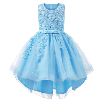 Нова рокля на Принцеса с цветя модел за момичета за рожден Ден, рокля с пайети, рокля на принцеса за момиченца 3-12 години на бала нощ, първата рокля с ремарке