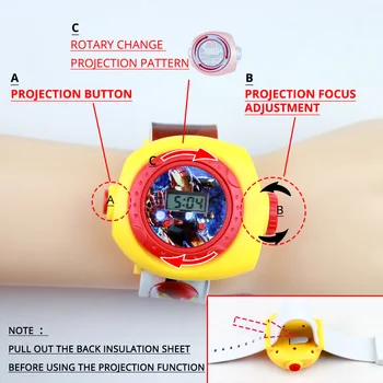 Принцеса Елза Детски Часовници За Момичета Гумени Цифрови 3D Проекция Часовник С Мики Детски Часовници Ръчни Часовници За Момчета, Подарък Дропшиппинг