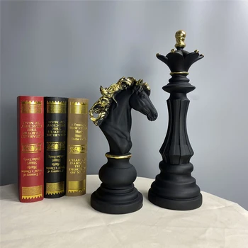 Ретро Международната Шахматна фигура за Интериора Кралят Рицар Скулптура Начало Декор на Работния Плот Декорация на Всекидневна